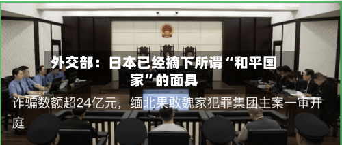 外交部：日本已经摘下所谓“和平国家”的面具