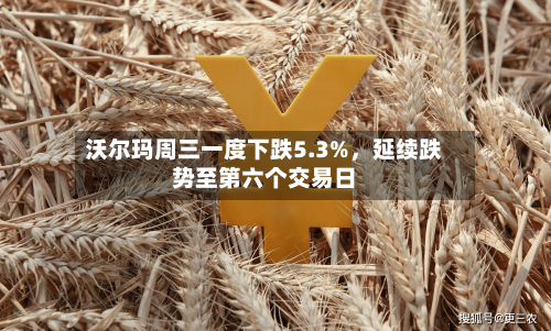 沃尔玛周三一度下跌5.3%,延续跌势至第六个交易日
