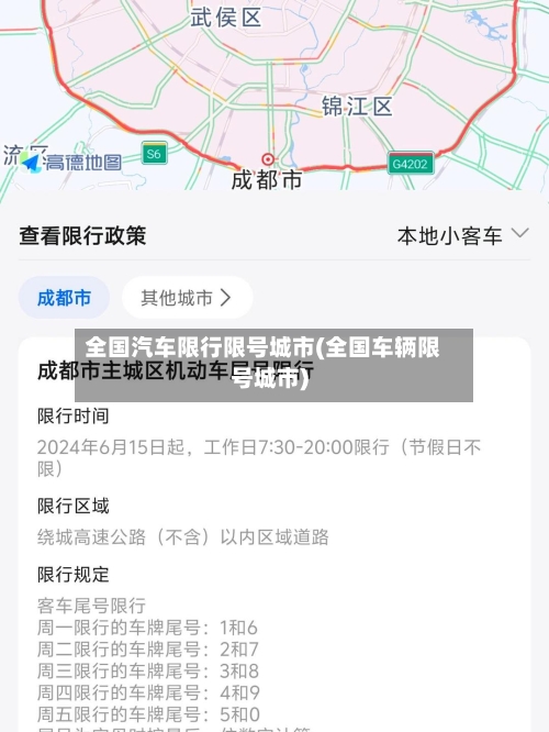 全国汽车限行限号城市(全国车辆限号城市)